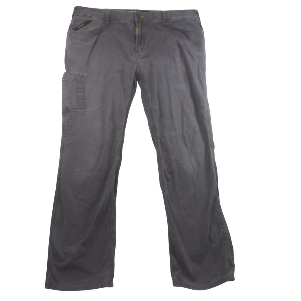 Ariat Rebar M7 Slim Straight Leg Gray Work‎ Pants Mens 40x34 Utility Canvas